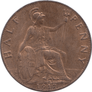 1917 HALFPENNY ( UNC ) - Halfpenny - Cambridgeshire Coins