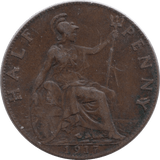 1917 HALFPENNY ( VF ) - HALFPENNY - Cambridgeshire Coins