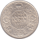 1917 INDIA TWO ANNAS - WORLD COINS - Cambridgeshire Coins