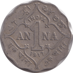 1917 ONE ANNA INDIA - WORLD COINS - Cambridgeshire Coins