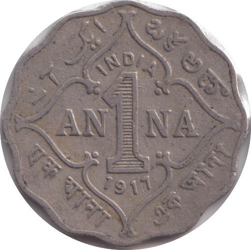 1917 ONE ANNA INDIA - WORLD COINS - Cambridgeshire Coins