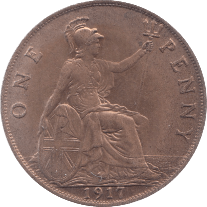 1917 PENNY ( AUNC ) 7 - Penny - Cambridgeshire Coins