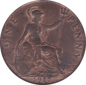 1917 PENNY ( AUNC ) - Penny - Cambridgeshire Coins