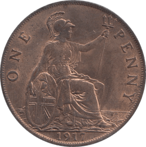 1917 PENNY ( UNC ) 2 - Penny - Cambridgeshire Coins