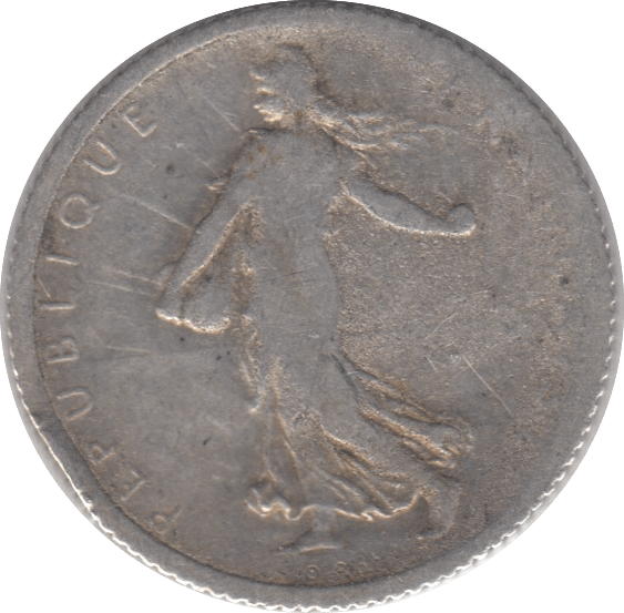 1917 SILVER 1 FRANC FRANCE - SILVER WORLD COINS - Cambridgeshire Coins