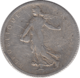 1917 SILVER 1 FRANC FRANCE - SILVER WORLD COINS - Cambridgeshire Coins