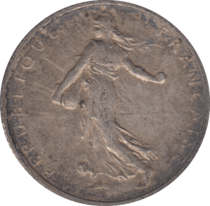 1917 SILVER 1 FRANC FRANCE - SILVER WORLD COINS - Cambridgeshire Coins