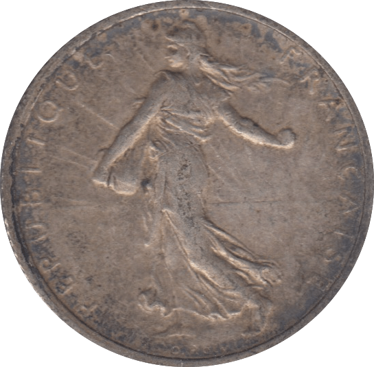 1917 SILVER 1 FRANC FRANCE - SILVER WORLD COINS - Cambridgeshire Coins