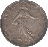 1917 SILVER 1 FRANC FRANCE - SILVER WORLD COINS - Cambridgeshire Coins