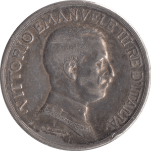 1917 SILVER 1 LIRA ITALY - SILVER WORLD COINS - Cambridgeshire Coins