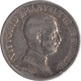 1917 SILVER 1 LIRA ITALY - SILVER WORLD COINS - Cambridgeshire Coins