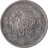 1917 SILVER 1/2 MARK GERMANY - SILVER WORLD COINS - Cambridgeshire Coins