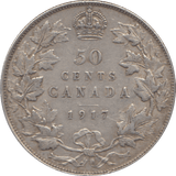 1917 SILVER FIFTY CENTS CANADA - WORLD SILVER COINS - Cambridgeshire Coins