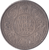 1917 SILVER INDIA ONE RUPEE - SILVER WORLD COINS - Cambridgeshire Coins