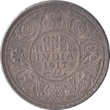 1917 SILVER INDIA ONE RUPEE - WORLD COINS - Cambridgeshire Coins