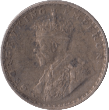 1917 SILVER INDIA TWO ANNAS - SILVER WORLD COINS - Cambridgeshire Coins