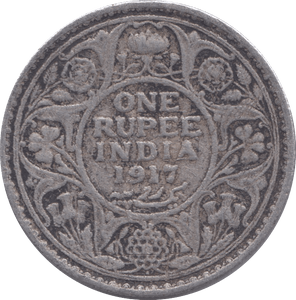 1917 SILVER ONE RUPEE INDIA - SILVER WORLD COINS - Cambridgeshire Coins