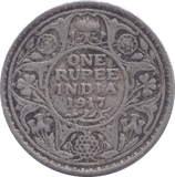 1917 SILVER ONE RUPEE INDIA - SILVER WORLD COINS - Cambridgeshire Coins