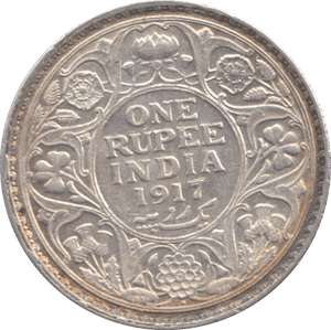 1917 SILVER ONE RUPEE INDIA - WORLD SILVER COINS - Cambridgeshire Coins