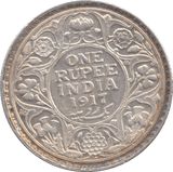 1917 SILVER ONE RUPEE INDIA - WORLD SILVER COINS - Cambridgeshire Coins