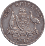 1917 SILVER ONE SHILLING AUSTRALIA - SILVER WORLD COINS - Cambridgeshire Coins