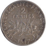 1917 SILVER TWO FRANCS FRANCE - WORLD COINS - Cambridgeshire Coins