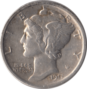 1917 SILVER USA ONE DIME - SILVER WORLD COINS - Cambridgeshire Coins