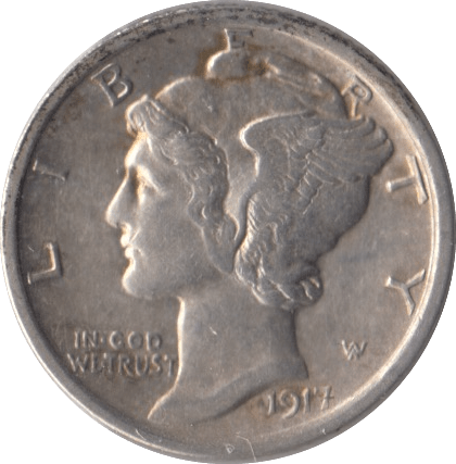 1917 SILVER USA ONE DIME - SILVER WORLD COINS - Cambridgeshire Coins