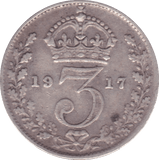 1917 THREEPENCE ( F ) - Threepence - Cambridgeshire Coins