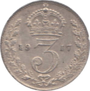 1917 THREEPENCE ( GVF ) - Threepence - Cambridgeshire Coins