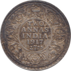 1917 TWO ANNAS INDIA - WORLD COINS - Cambridgeshire Coins