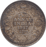 1917 TWO ANNAS INDIA - WORLD COINS - Cambridgeshire Coins