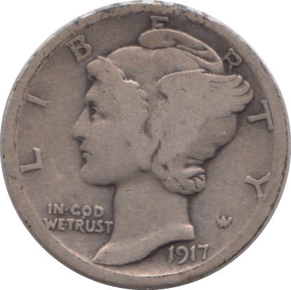 1917 USA SILVER DIME DENVER MINT - SILVER WORLD COINS - Cambridgeshire Coins