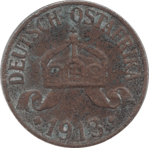 1918 1 HELLER GERMAN EAST AFRICA - WORLD COINS - Cambridgeshire Coins