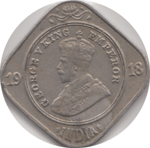 1918 2 ANNAS INDIA - WORLD COINS - Cambridgeshire Coins