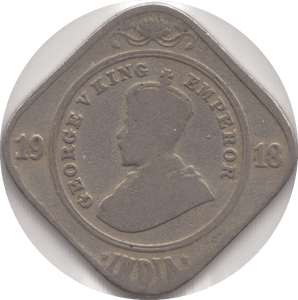 1918 2 ANNAS INDIA - WORLD COINS - Cambridgeshire Coins