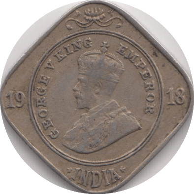 1918 2 ANNAS INDIA - WORLD COINS - Cambridgeshire Coins