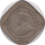1918 2 ANNAS INDIA - WORLD COINS - Cambridgeshire Coins