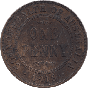 1918 AUSTRALIA COMMONWEALTH ONE PENNY - WORLD COINS - Cambridgeshire Coins