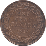 1918 CANADA ONE CENT - WORLD COINS - Cambridgeshire Coins