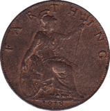 1918 FARTHING ( AUNC ) B - Farthing - Cambridgeshire Coins