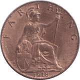 1918 FARTHING ( BU ) - Farthing - Cambridgeshire Coins