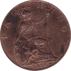1918 FARTHING ( GVF ) - Farthing - Cambridgeshire Coins