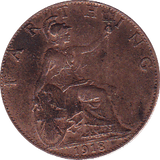 1918 FARTHING ( GVF ) - Farthing - Cambridgeshire Coins