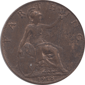 1918 FARTHING ( UNC ) - Farthing - Cambridgeshire Coins