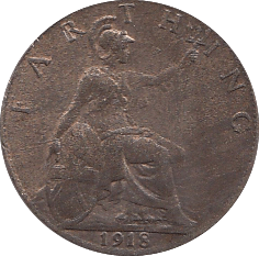 1918 FARTHING ( UNC ) - Farthing - Cambridgeshire Coins