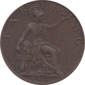 1918 FARTHING ( VF ) - Farthing - Cambridgeshire Coins