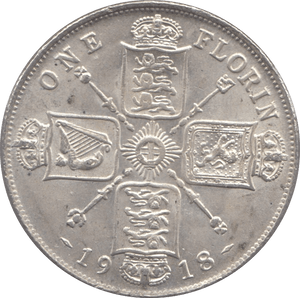 1918 FLORIN ( AUNC ) 3 - Florin - Cambridgeshire Coins