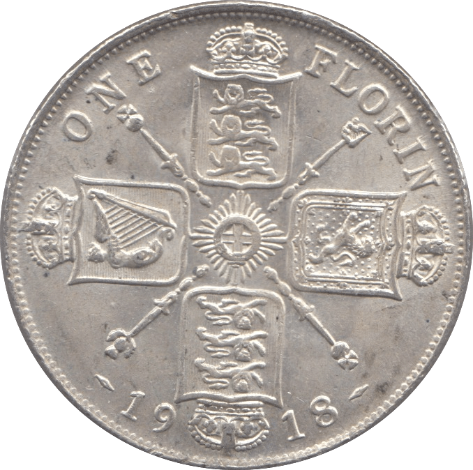 1918 FLORIN ( AUNC ) 3 - Florin - Cambridgeshire Coins