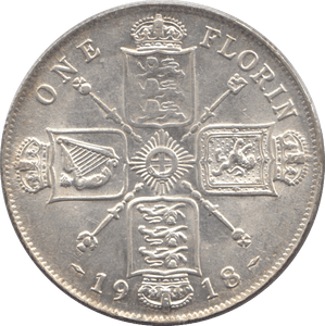 1918 FLORIN ( AUNC ) 4 - Florin - Cambridgeshire Coins